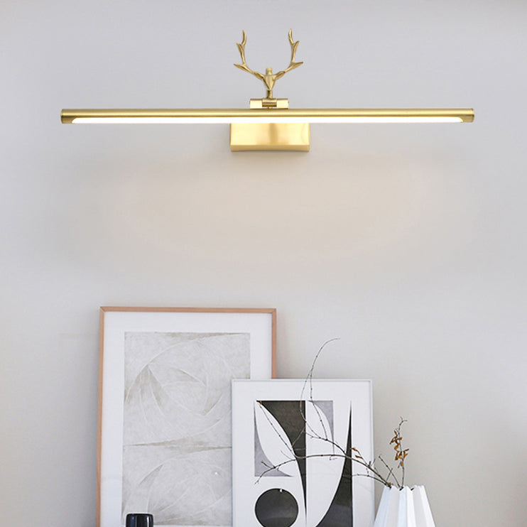 Mid-secolo stile di lusso a parete lineare a parete vanity luci in metallo illuminazione da vanità con corna