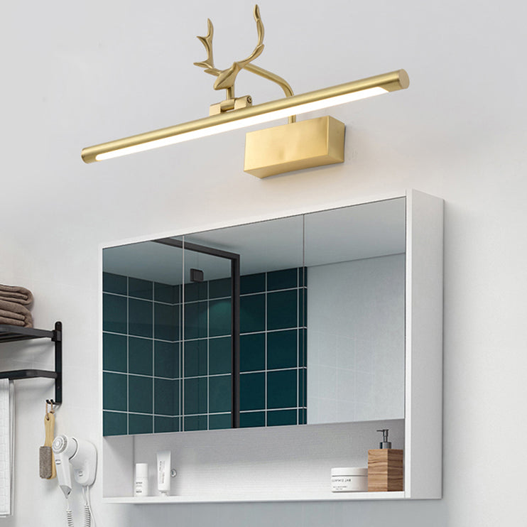 Mid-secolo stile di lusso a parete lineare a parete vanity luci in metallo illuminazione da vanità con corna