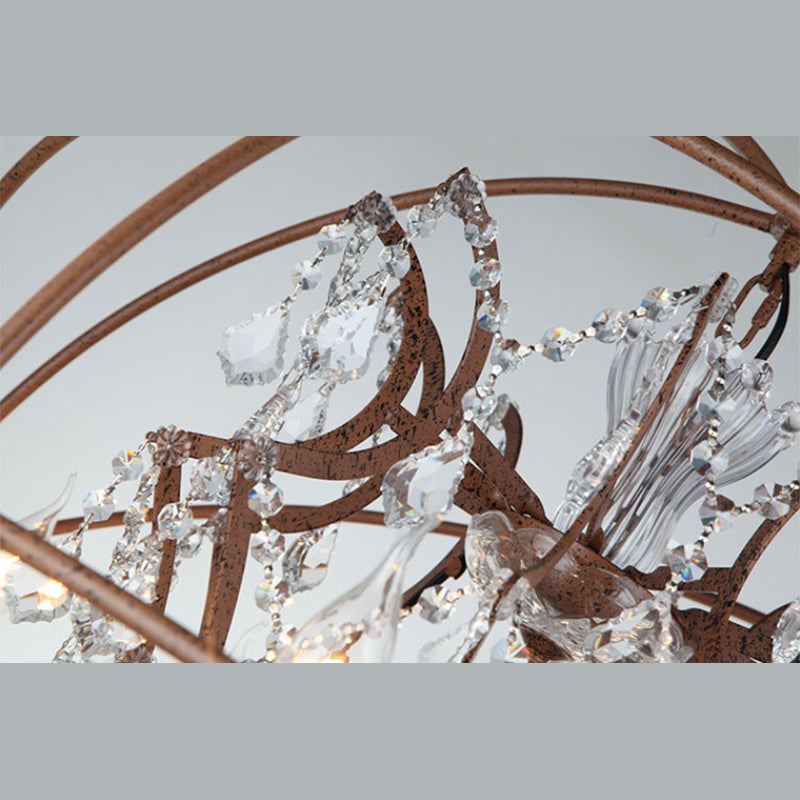 Lámpara de lámpara esférica moderna lámpara colgante metal 8 luces 8 luces techo luminoso accesorio