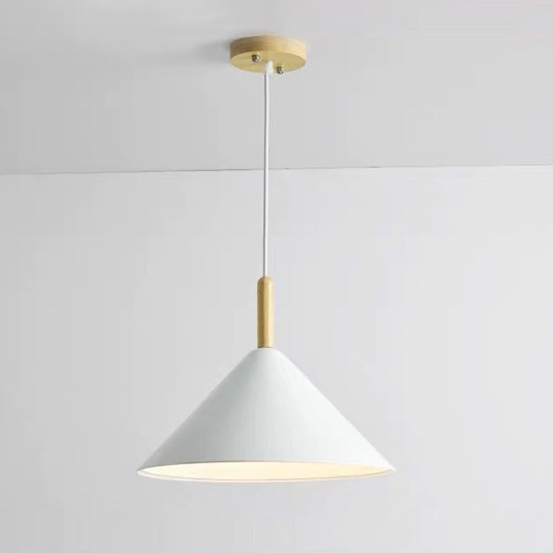 6-Color Optional Macaroon Simplicity Hanging Lamp Cone Shade Nordic Style Lighting Pendant for Dining Room