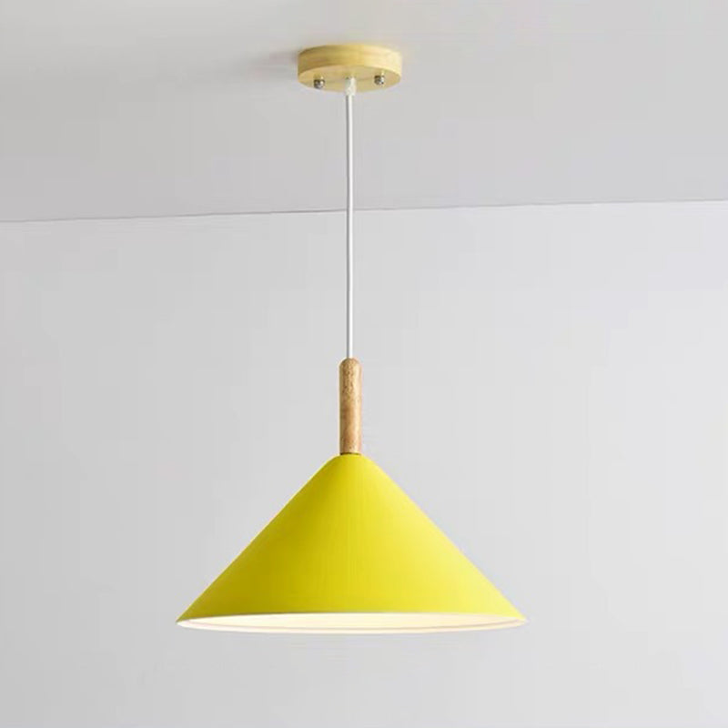 6-Color Optional Macaroon Simplicity Hanging Lamp Cone Shade Nordic Style Lighting Pendant for Dining Room