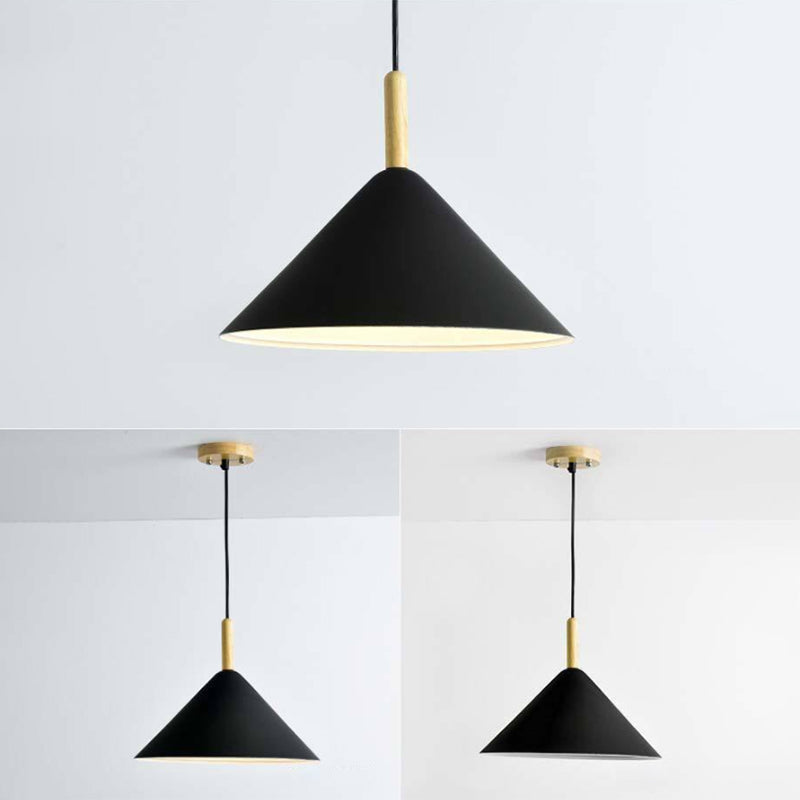 6-Color Optional Macaroon Simplicity Hanging Lamp Cone Shade Nordic Style Lighting Pendant for Dining Room