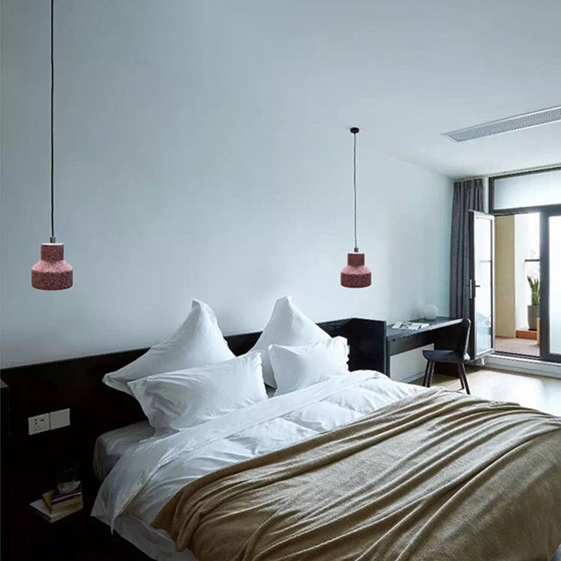 Estilo nórdico Minimalismo Lámpara colgante de terrazo 1 Light Creative dormitorio Fije de iluminación