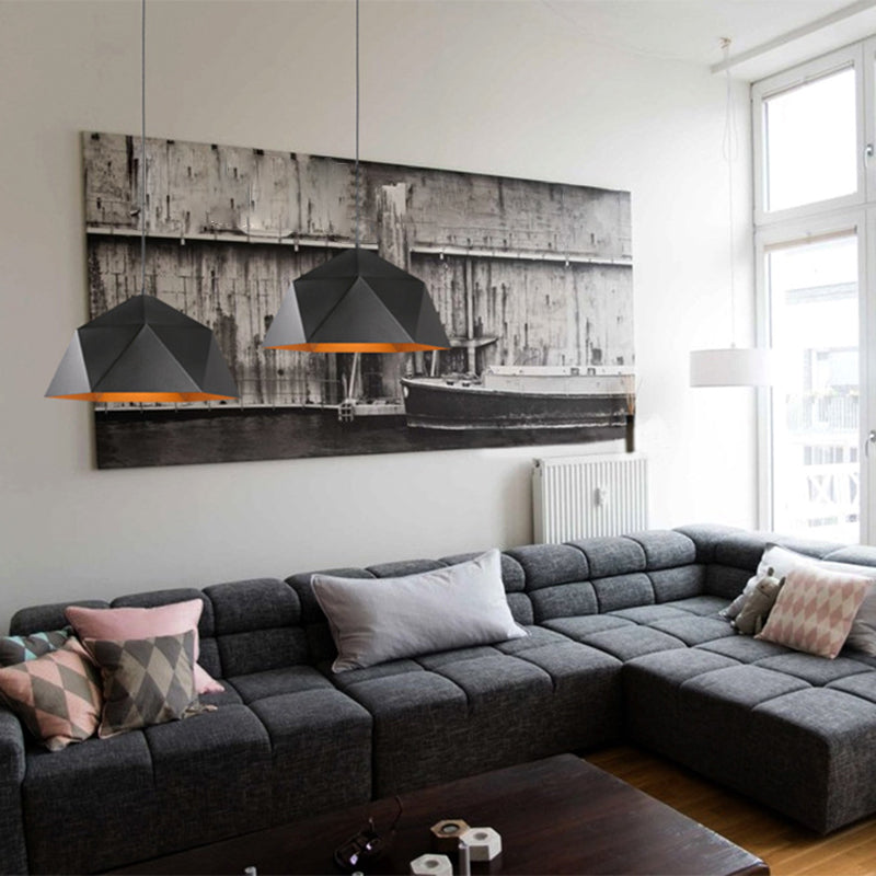 Geometrisch gevormde creatieve metaalhangende licht enkele lamp moderne stijl eenvoud verlichting hanger