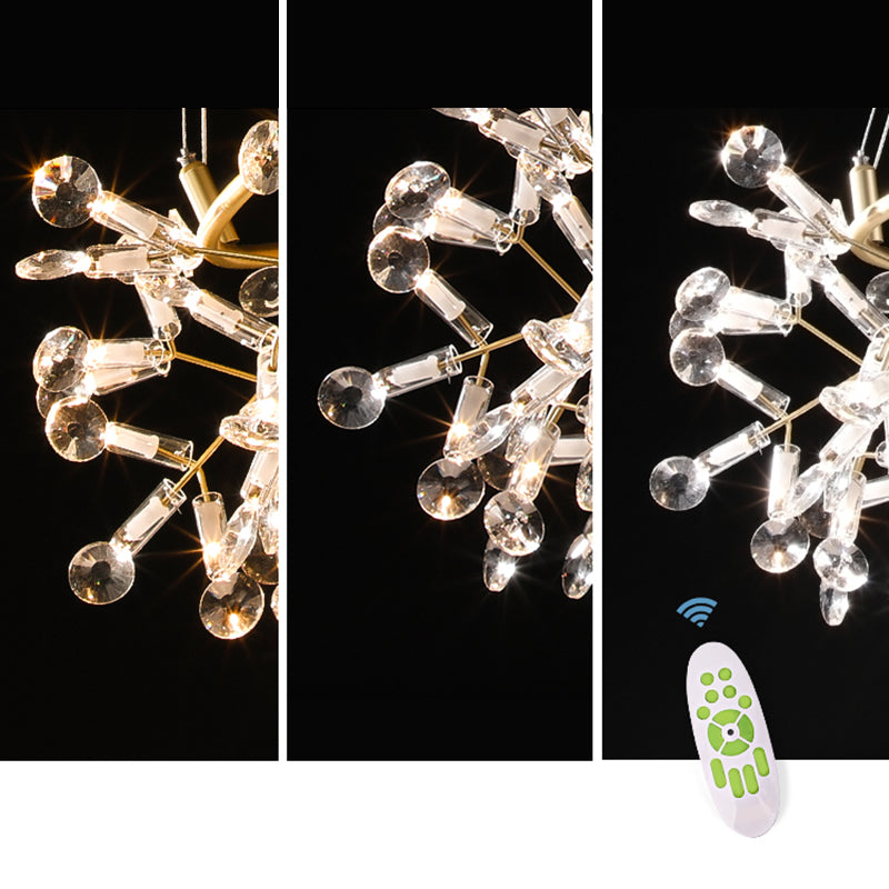 Contemporary Firefly Linear Island Lighting Fixtures Gold Crystal Hanging Pendant Lights