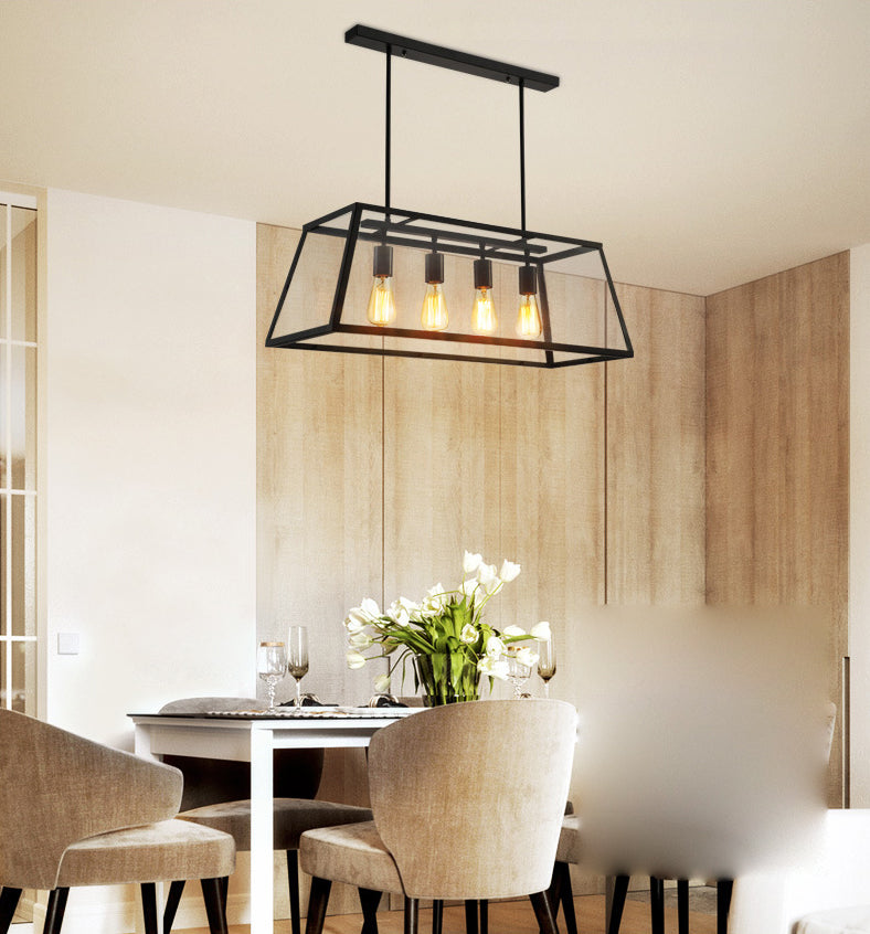 Glass 4 Lights Island Candelier Light Lights Lights Lightings para comedor