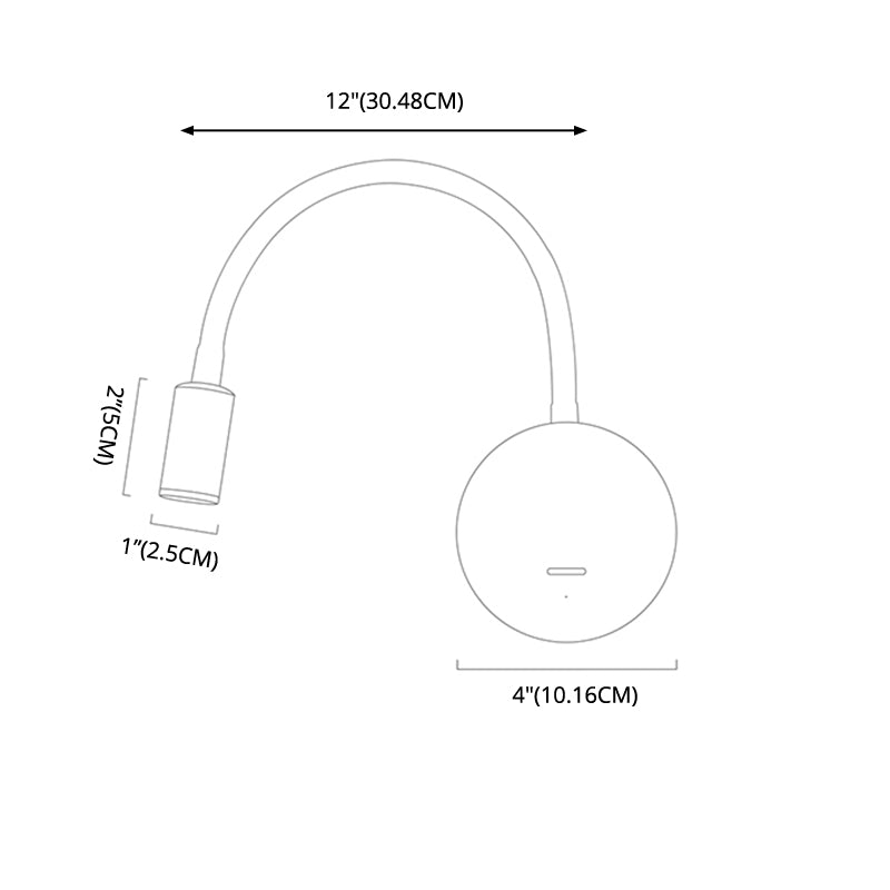 Adjustable Silicone Hose Simplicity Wall Lamp Modern Style Bedroom LED Reading Lamp with Independent Switch
