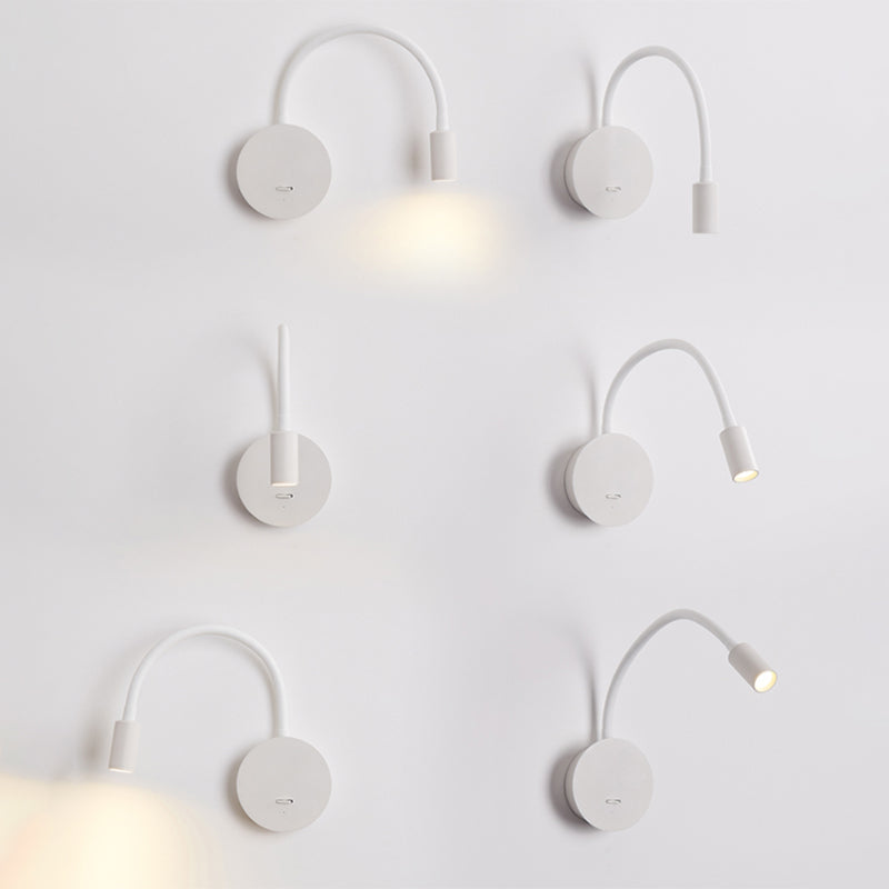 Verstellbare Silikonschlauch -Einfachheit Wandlampe moderne Schlafzimmer LED -Lesen mit unabhängiger Schalter