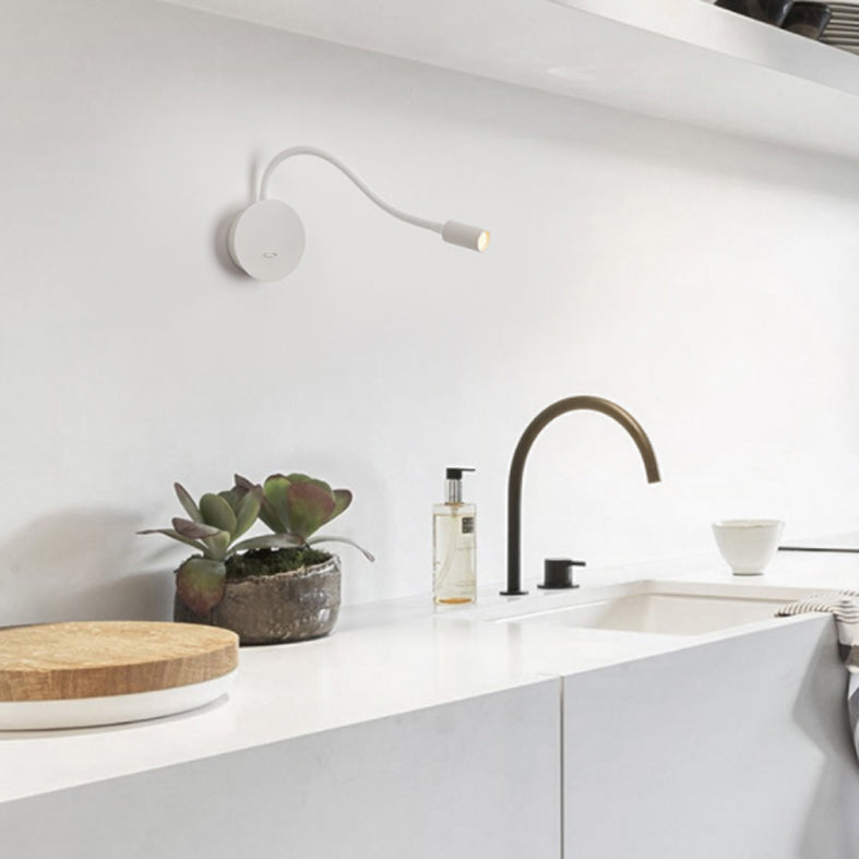 Verstellbare Silikonschlauch -Einfachheit Wandlampe moderne Schlafzimmer LED -Lesen mit unabhängiger Schalter