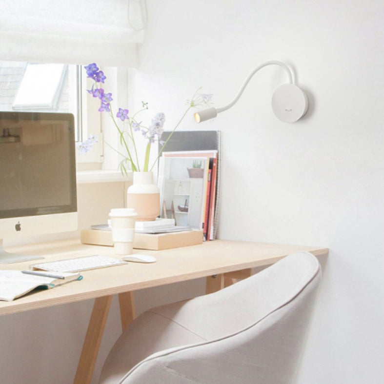 Verstellbare Silikonschlauch -Einfachheit Wandlampe moderne Schlafzimmer LED -Lesen mit unabhängiger Schalter