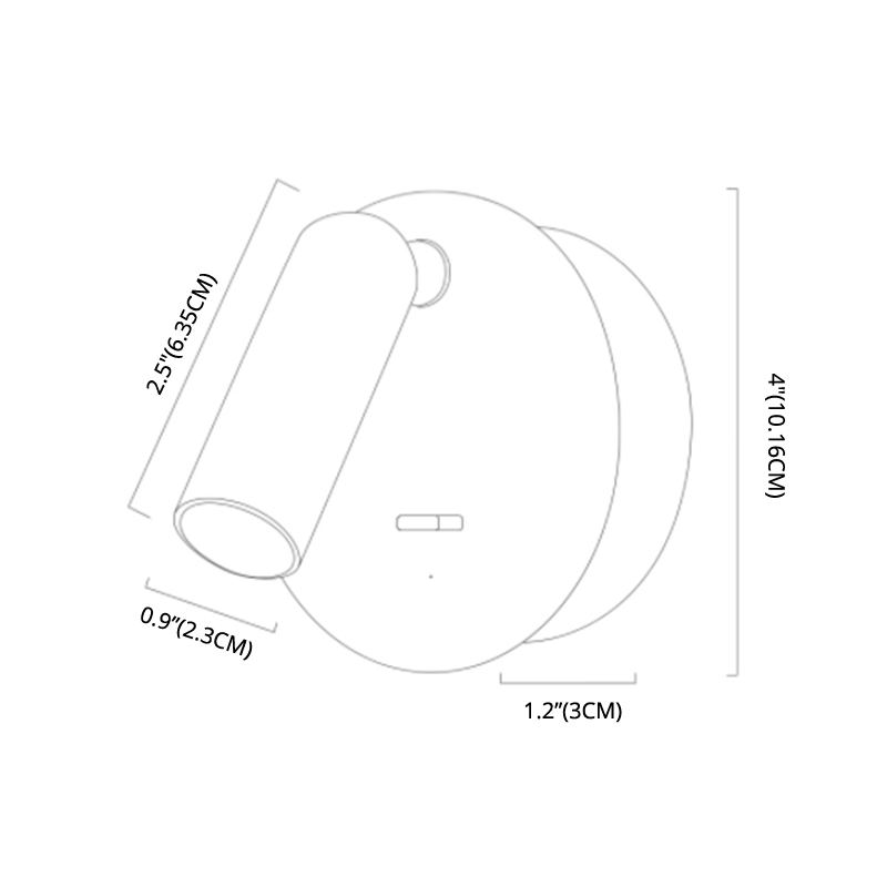 3.9 Inch H Mini Bedside LED Reading Light Modern Minimalist Spotlight Bedroom Wall Lamp