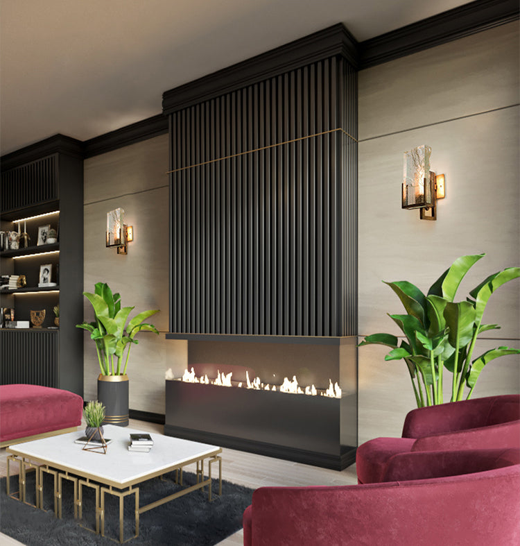 Postmodern Creative Ice Cube Lámpara de pared de cristal Lámpara bronceada Simplicity Light para pasillo de escalera