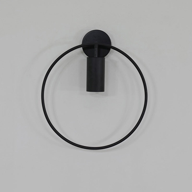 Minimalism Round Line Wall Mount Light 13" Height Postmodern Style Metal Bedside Lamp for Bedroom