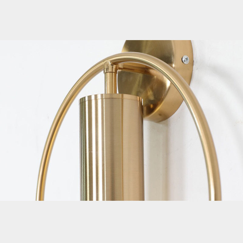 Minimalism Round Line Wall Mount Light 13" Height Postmodern Style Metal Bedside Lamp for Bedroom