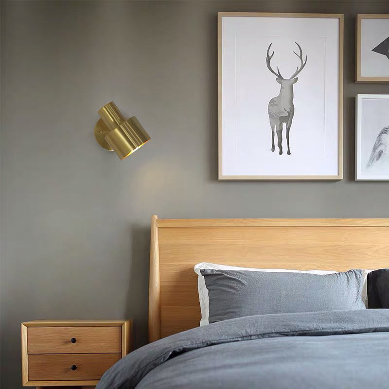 Gold Geometric Shaped Metal Wall Lamp Angle Adjustable Design Simplicity Sconce Lights for Staircase Aisle