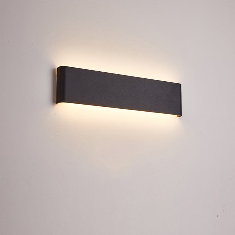 Modern Minimalist Style Rectangular Up and Down LED Wall Sconce Metal Wall Mounted Light Fixture for Bedroom