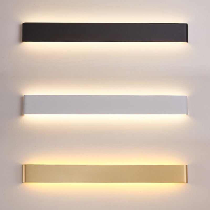 Modern Minimalist Style Rectangular Up and Down LED Wall Sconce Metal Wall Mounted Light Fixture for Bedroom