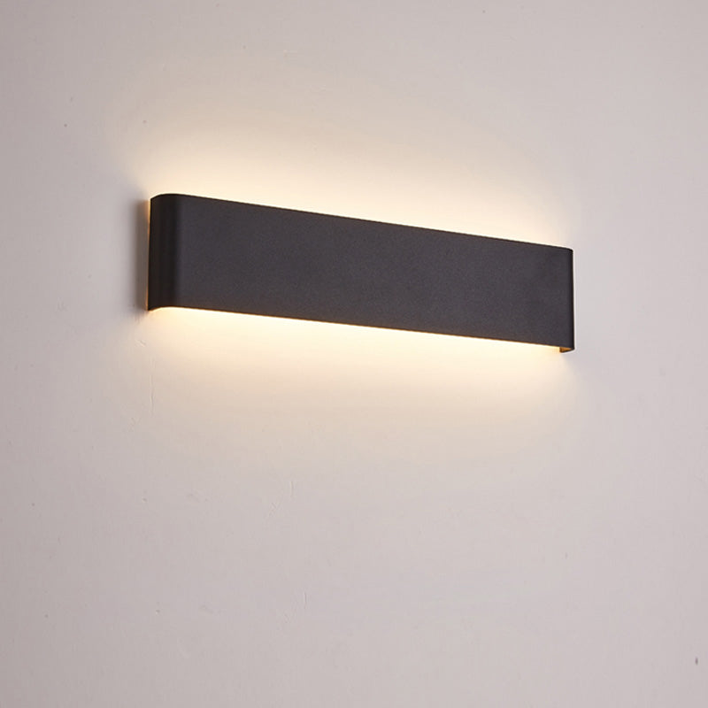 Modern Minimalist Style Rectangular Up and Down LED Wall Sconce Metal Wall Mounted Light Fixture for Bedroom