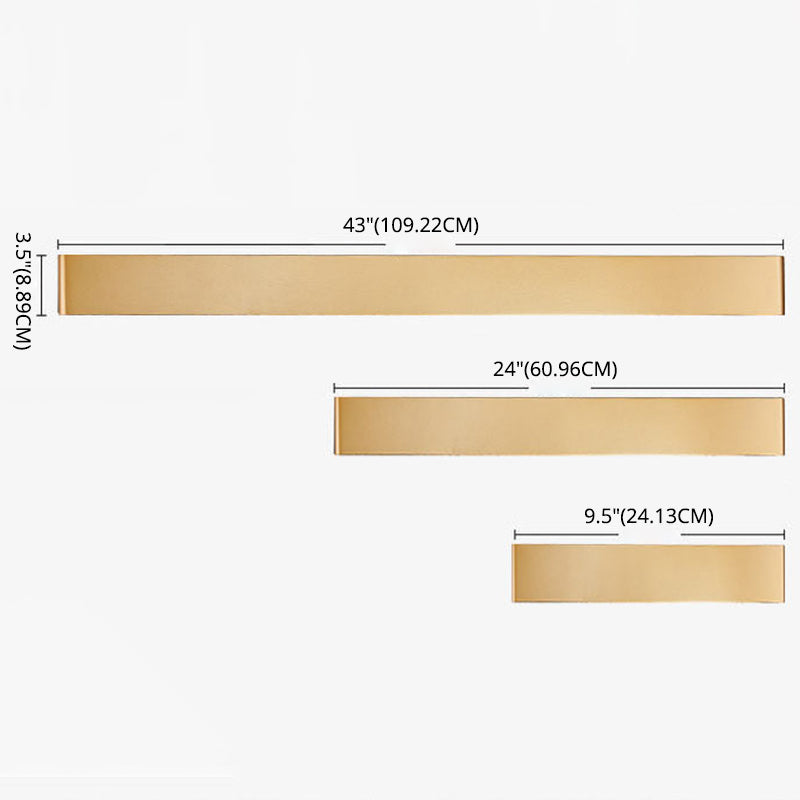 Modern Minimalist Style Rectangular Up and Down LED Wall Sconce Metal Wall Mounted Light Fixture for Bedroom