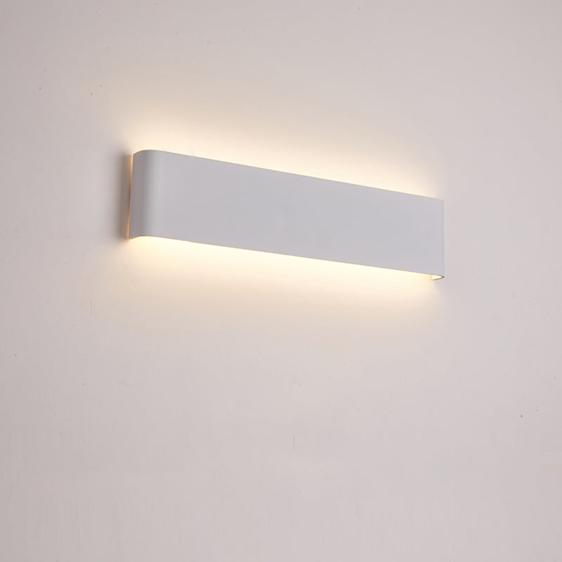 Modern Minimalist Style Rectangular Up and Down LED Wall Sconce Metal Wall Mounted Light Fixture for Bedroom