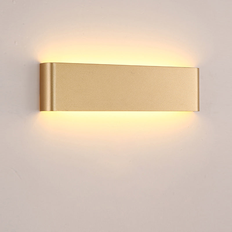 Modern Minimalist Style Rectangular Up and Down LED Wall Sconce Metal Wall Mounted Light Fixture for Bedroom