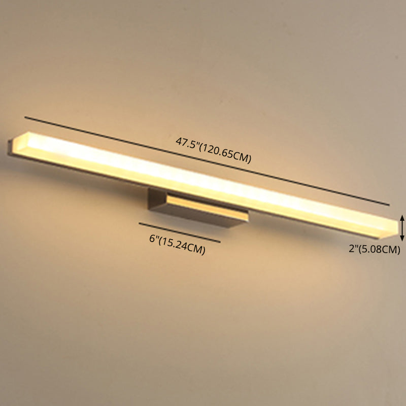 Modern Minimalist Style Rectangular Vanity Wall Light Fixtures 1 Light Wall Mounted Vanity Lights with Acrylic Shade