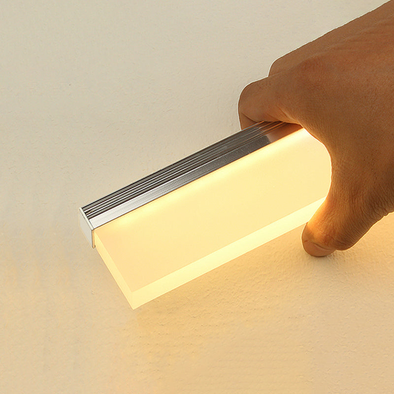 Modern Minimalist Style Rectangular Vanity Wall Light Fixtures 1 Light Wall Mounted Vanity Lights with Acrylic Shade