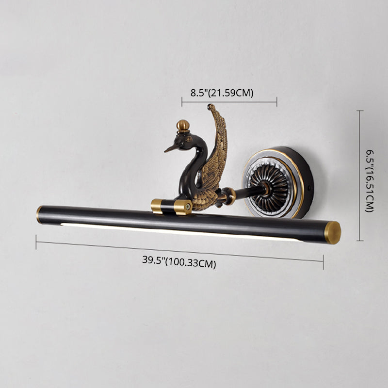 Mitte des Jahrhunderts Luxusstil Zylindrische Wandmontage Waschtischlichter Kupfer 1 Leichte Eitelkeitsbeleuchtung für Badezimmer