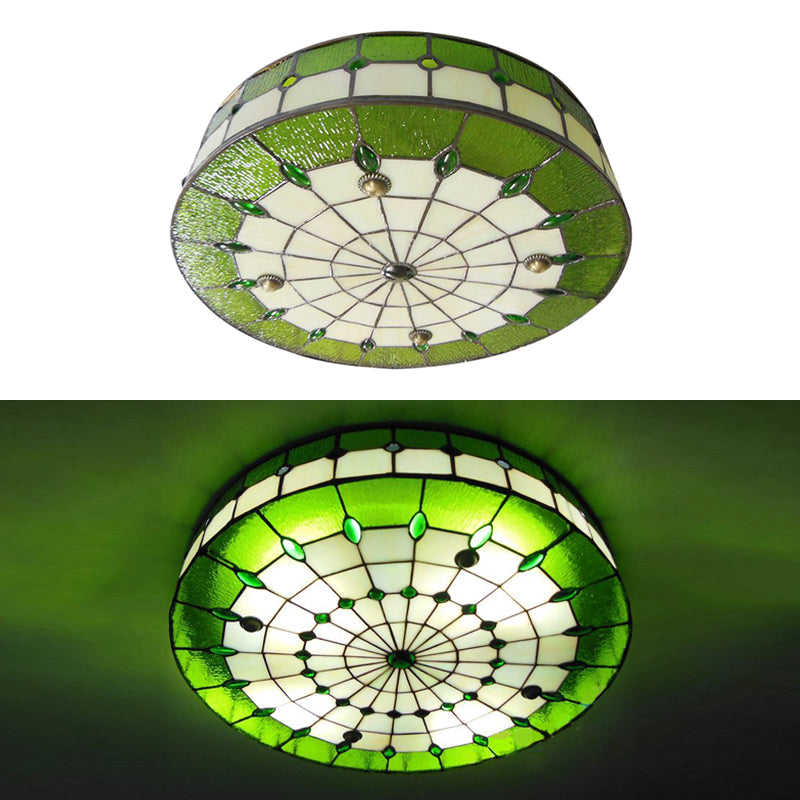 Plafonniers de chambre Tiffany, luminaire encastré à tambour avec décoration de bijoux