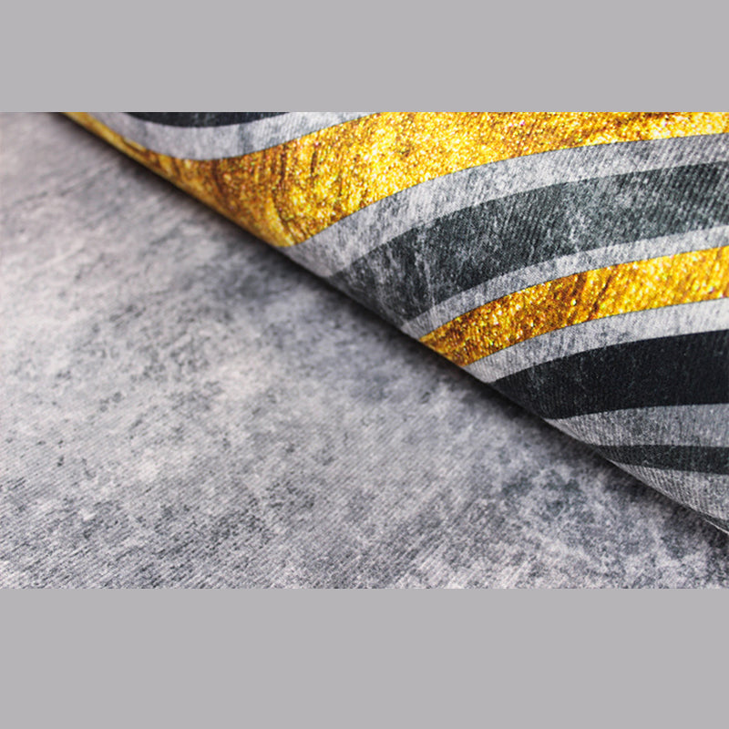 Marble Print Indoor Rug Polyester Modern Rug Stain Resistant Carpet for Living Room