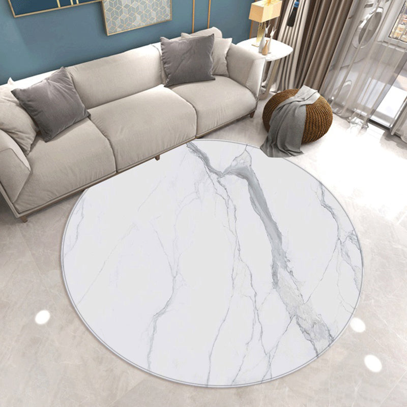 Abstract Printing Area Rug Polyester Round Carpet Non-Slip Backing Rug for Living Room