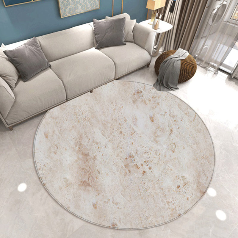 Abstract Printing Area Rug Polyester Round Carpet Non-Slip Backing Rug for Living Room