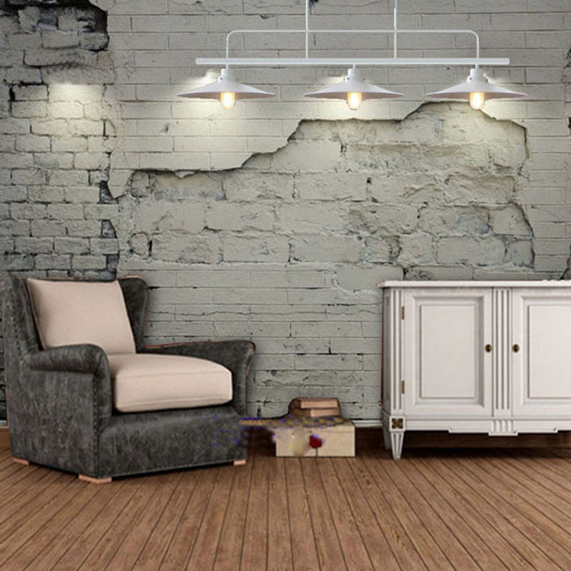 Luz colgante de isla de hierro forjado en la luz de techo interior geométrica de estilo industrial con marco de hierro