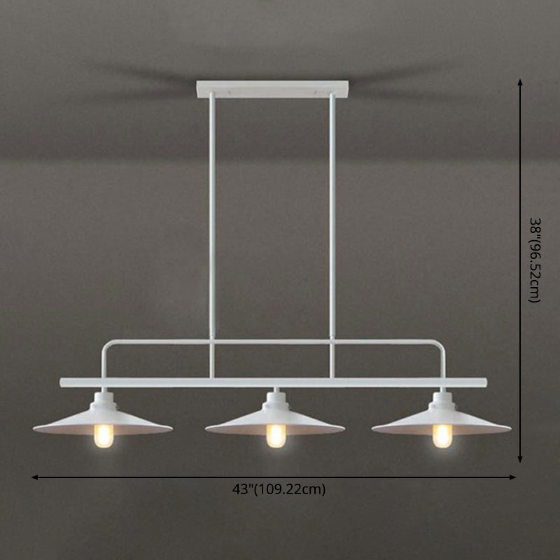 Luz colgante de isla de hierro forjado en la luz de techo interior geométrica de estilo industrial con marco de hierro
