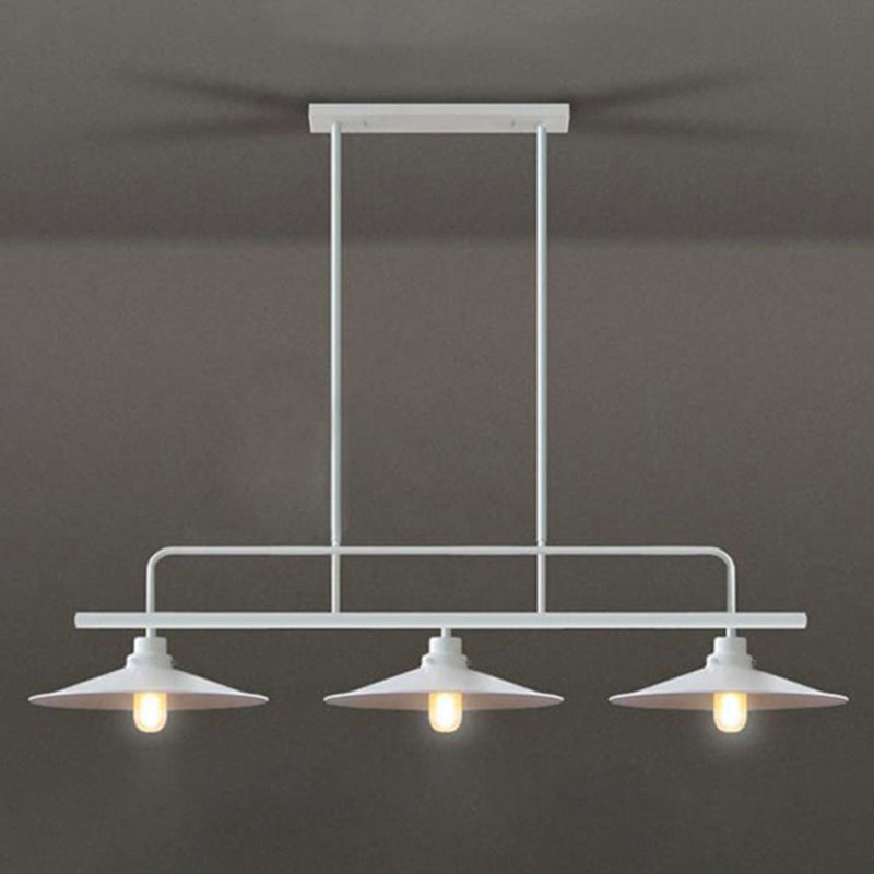 Luz colgante de isla de hierro forjado en la luz de techo interior geométrica de estilo industrial con marco de hierro