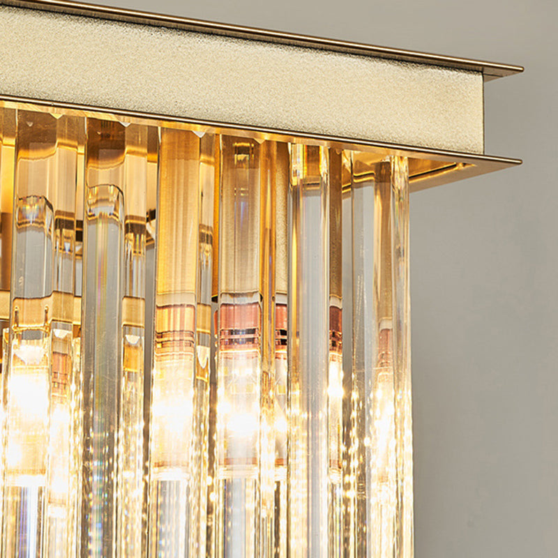 Rectángulo Crystal Island Pense lineal Luces de araña de la isla de la sala de estar moderna