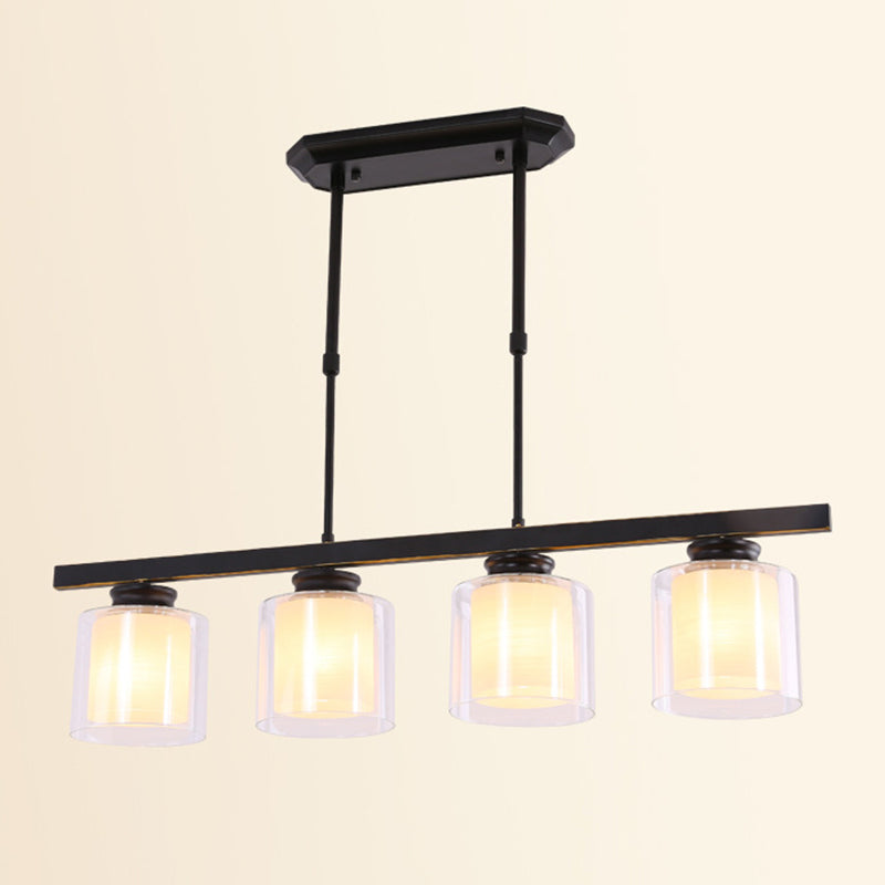 Cilíndrico de techo de la isla de vidrio lámparas de comedor industrial lámparas de la isla