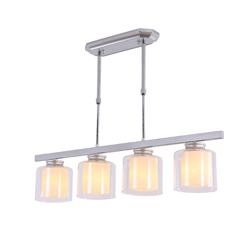 Cilíndrico de techo de la isla de vidrio lámparas de comedor industrial lámparas de la isla