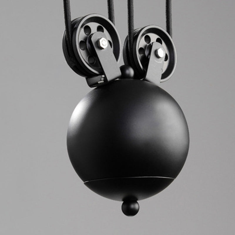 Metal 3 Lights Island Pendant Lighting Pulley Industrial Island Light Fixtures for Dining Room