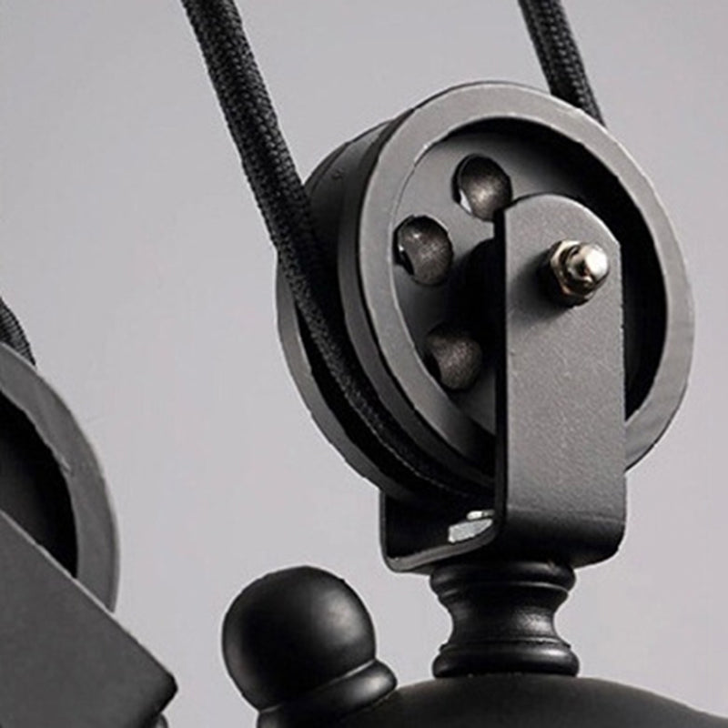 Metal 3 Lights Island Pendant Lighting Pulley Industrial Island Light Fixtures for Dining Room