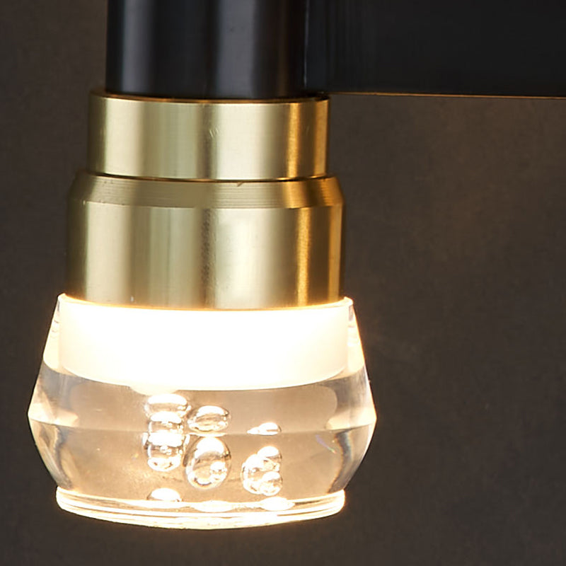 Lampada a parete in cristallo in rame a bulbo singolo 8,3 "H Brass Brass Bed Sconce Sconce Secondo