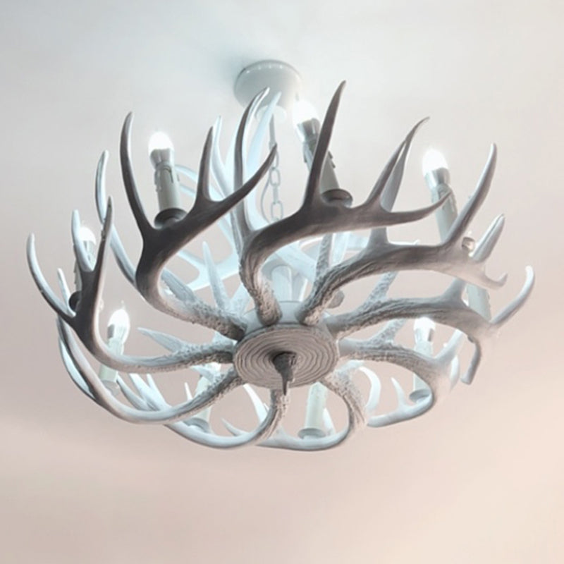 Avesos de lámpara de lámpara de madera de asta de la sala de estar de la sala de estar rústica accesorios de iluminación