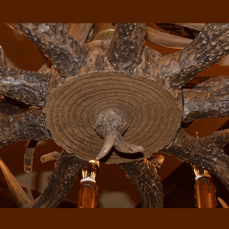 Avesos de lámpara de lámpara de madera de asta de la sala de estar de la sala de estar rústica accesorios de iluminación