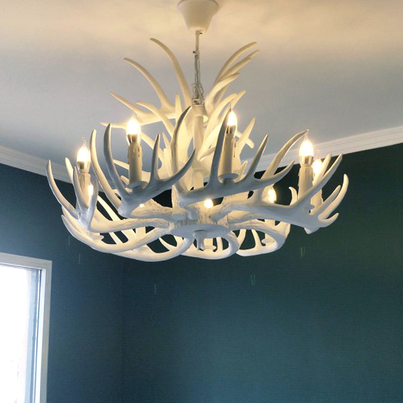 Avesos de lámpara de lámpara de madera de asta de la sala de estar de la sala de estar rústica accesorios de iluminación