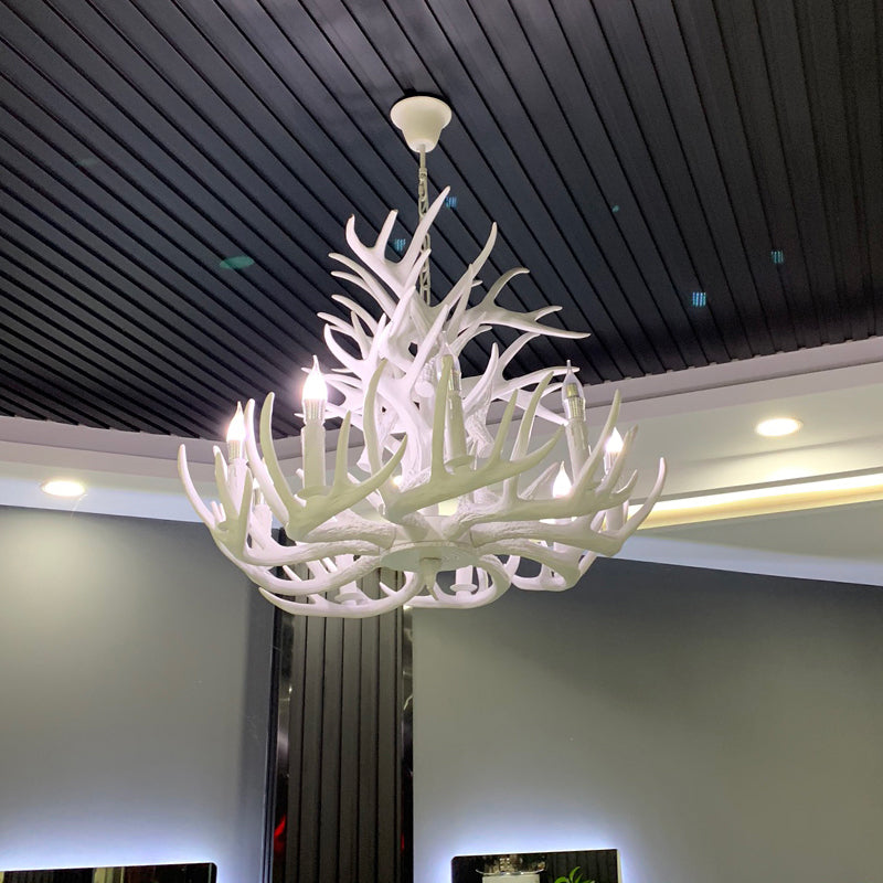 Avesos de lámpara de lámpara de madera de asta de la sala de estar de la sala de estar rústica accesorios de iluminación