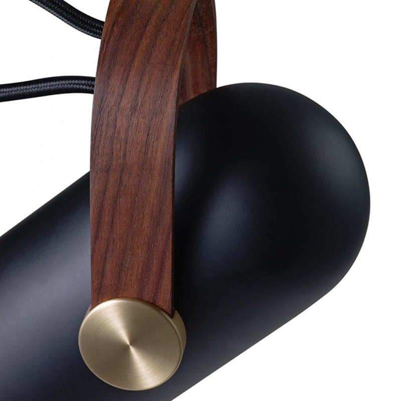 Nordic Style 1-Bulb Adjustable Spotlight Cylindrical Suspension Pendant Light with Metal Shade