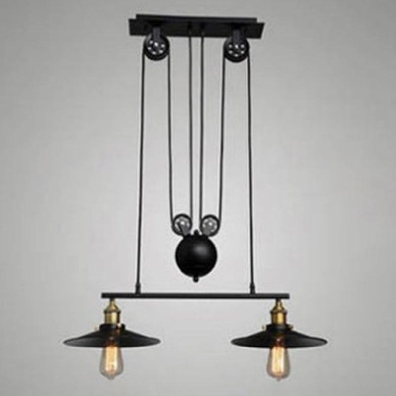 Pulley Metal Island Pendant Chandelier Industrial Dining Room Island Light Fixtures
