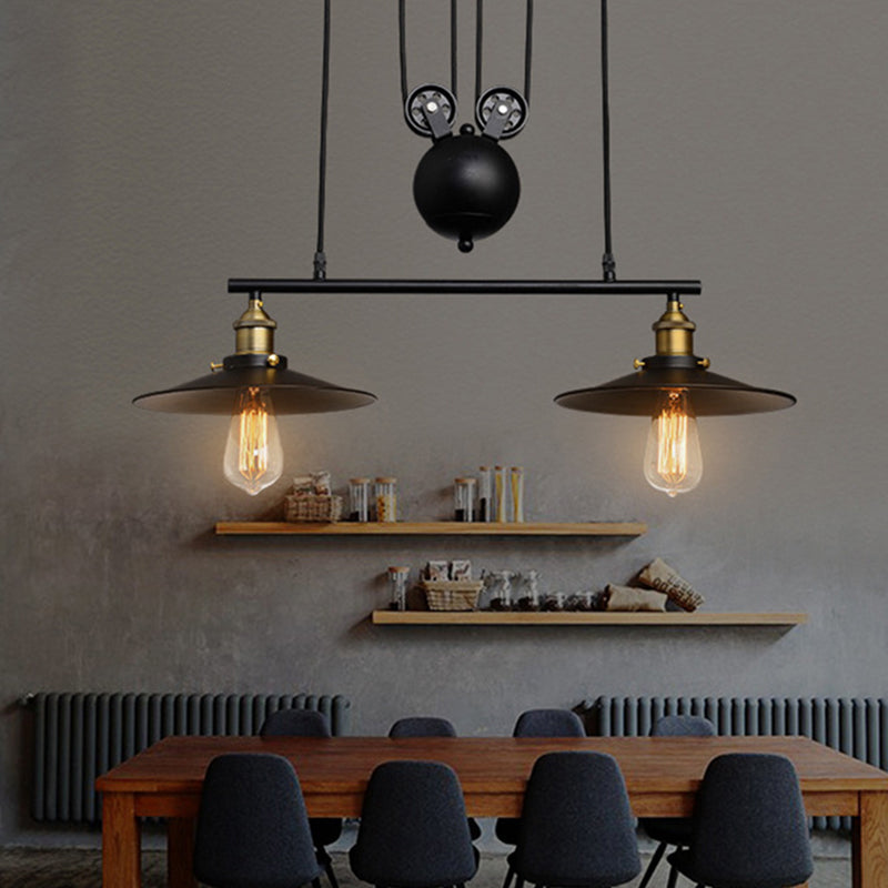 Pulley Metal Island Pendant Chandelier Industrial Dining Room Island Light Fixtures