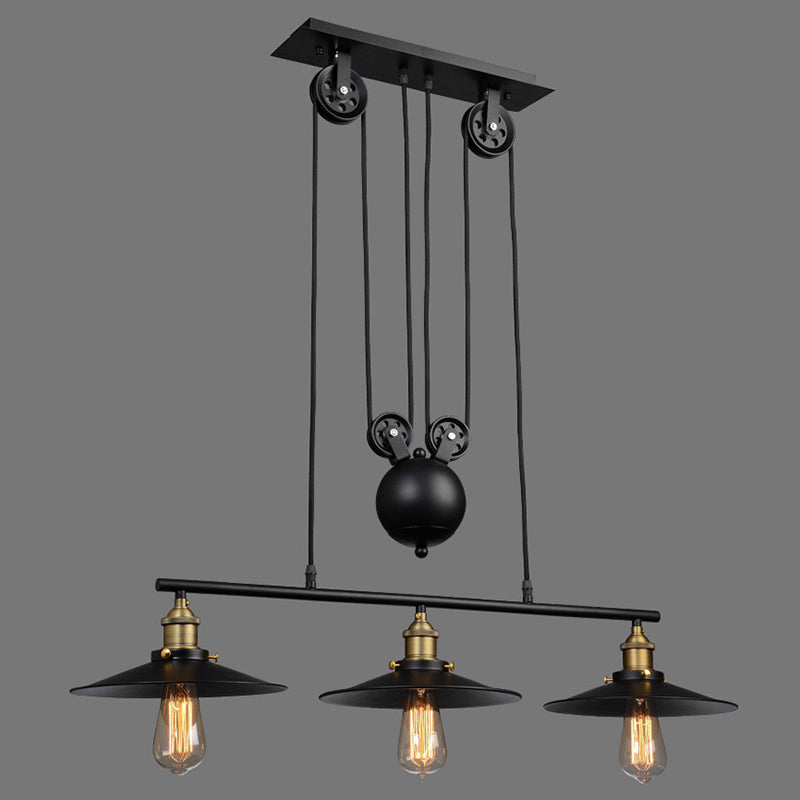 Pulley Metal Island Pendant Chandelier Industrial Dining Room Island Light Fixtures