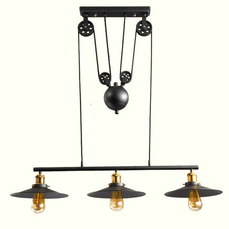Pulley Metal Island Pendant Chandelier Industrial Dining Room Island Light Fixtures